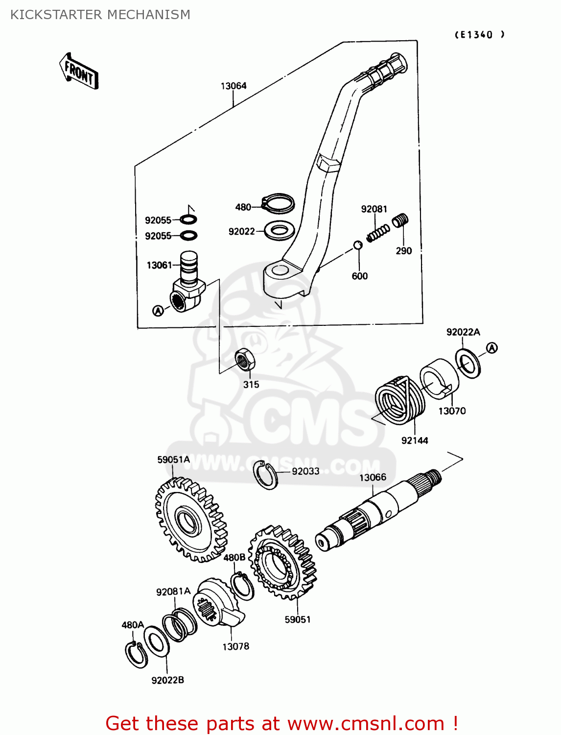 KICKSTARTER MECHANISM KX250-G1 1989 USA CANADA