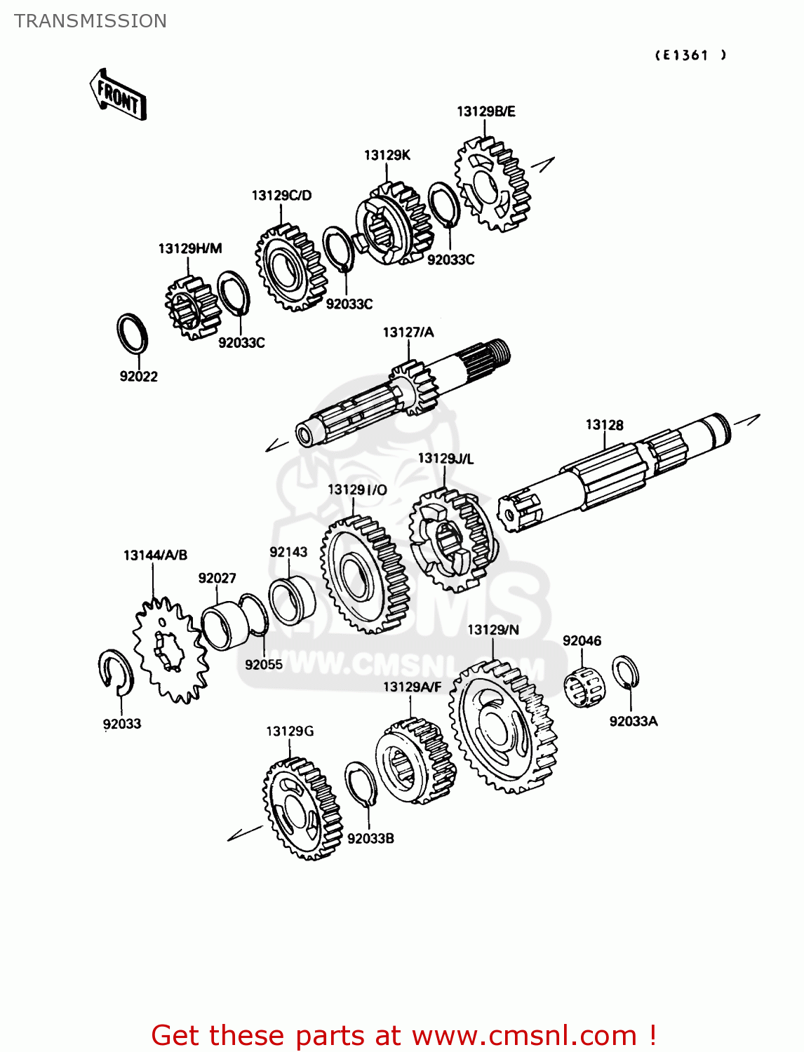 TRANSMISSION KX250-G1 1989 USA CANADA