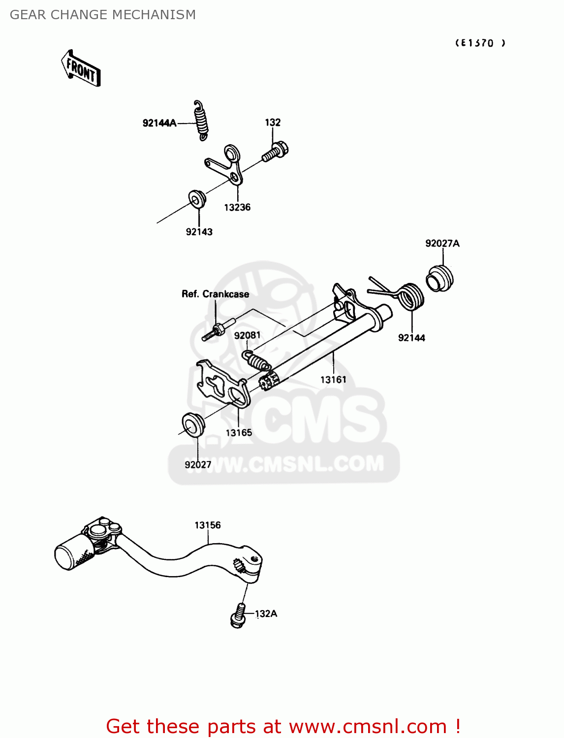 GEAR CHANGE MECHANISM KX250-G1 1989 USA CANADA