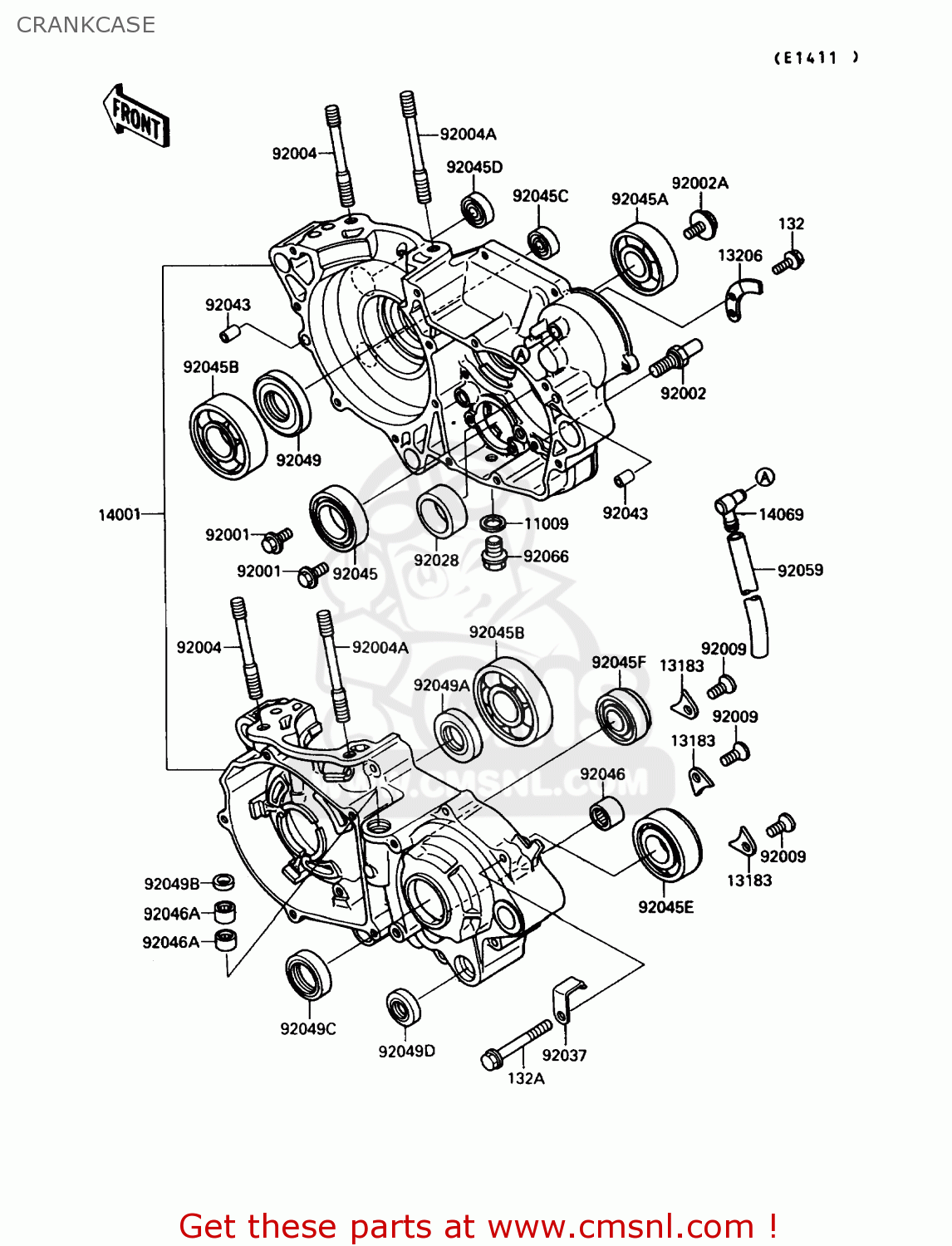 CRANKCASE KX250-G1 1989 USA CANADA