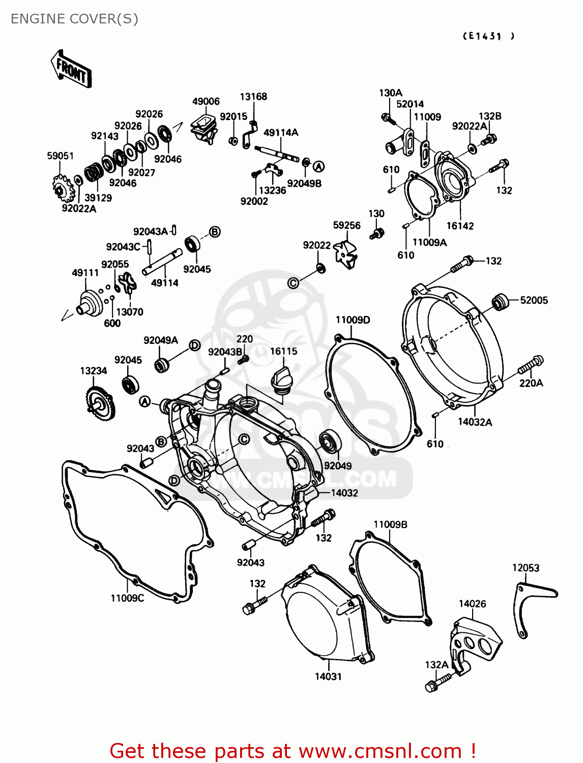 ENGINE COVER(S) KX250-G1 1989 USA CANADA