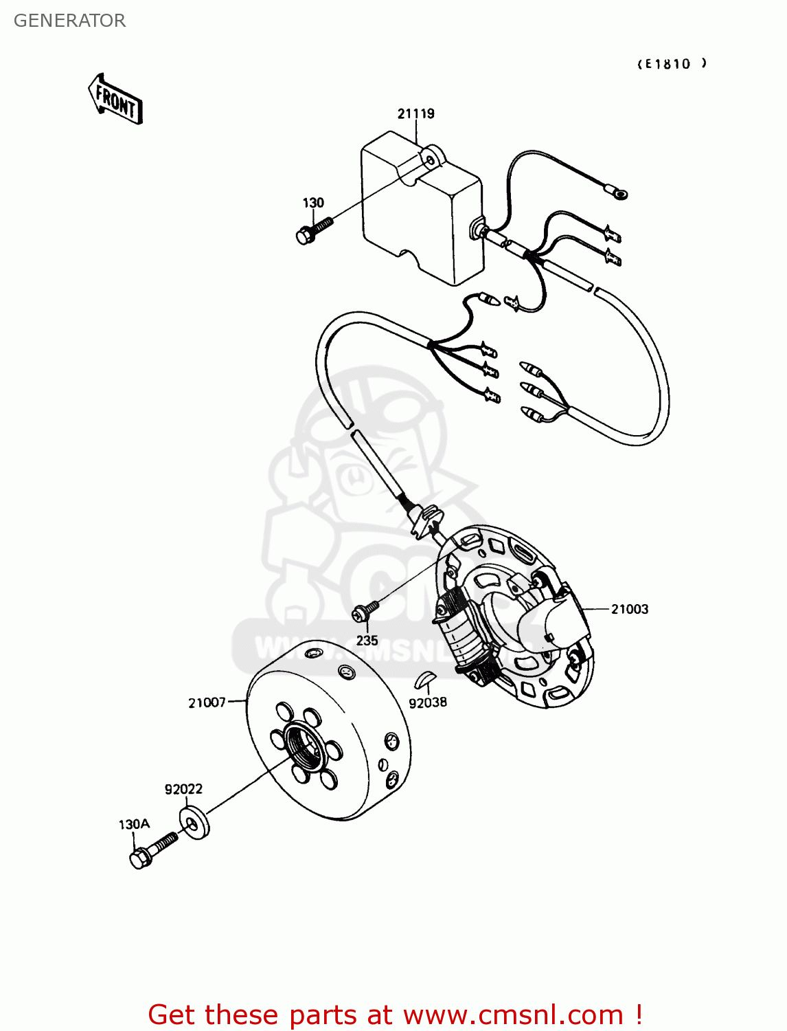 GENERATOR KX250-G1 1989 USA CANADA