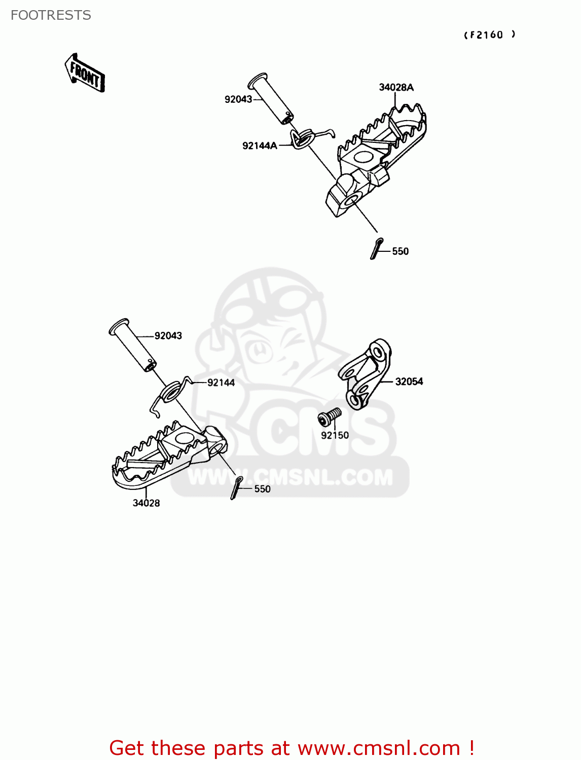 FOOTRESTS KX250-G1 1989 USA CANADA