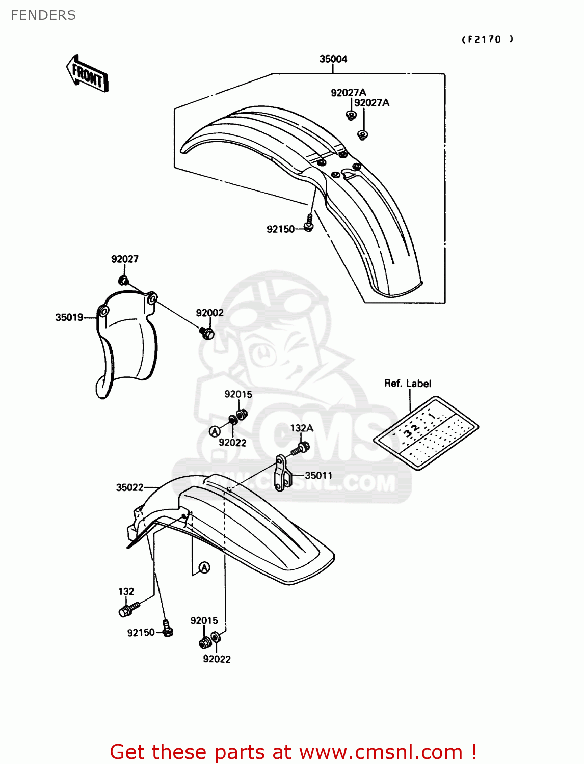 FENDERS KX250-G1 1989 USA CANADA