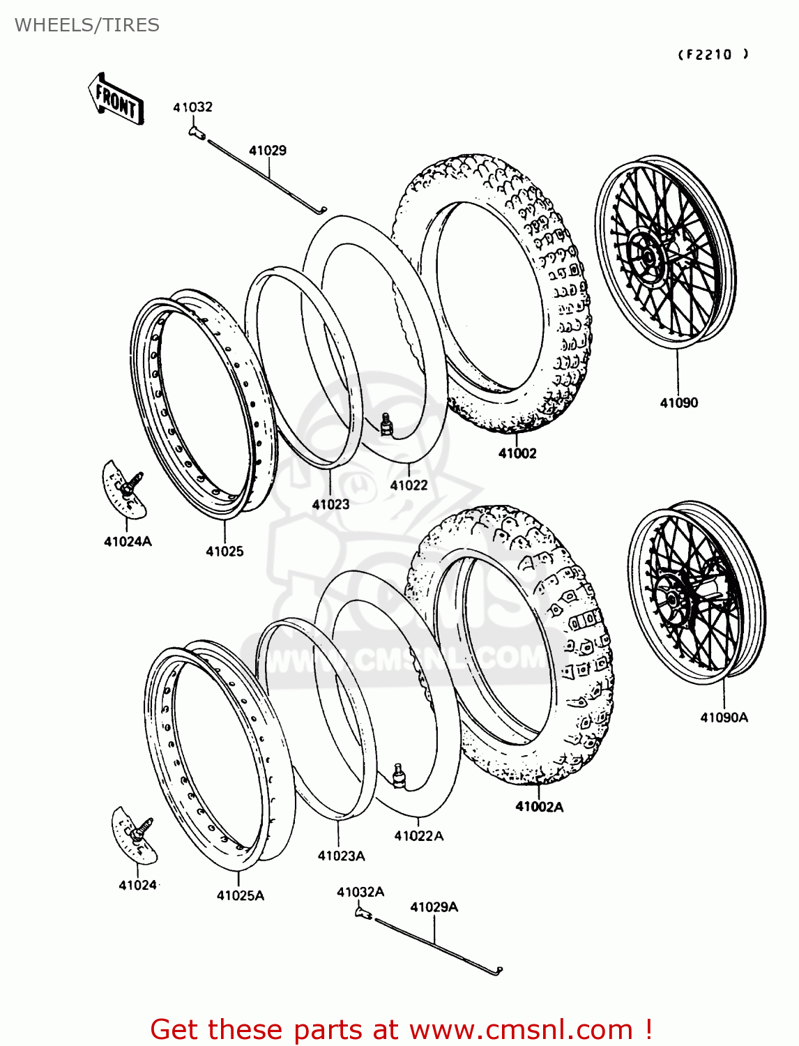 WHEELS/TIRES KX250-G1 1989 USA CANADA