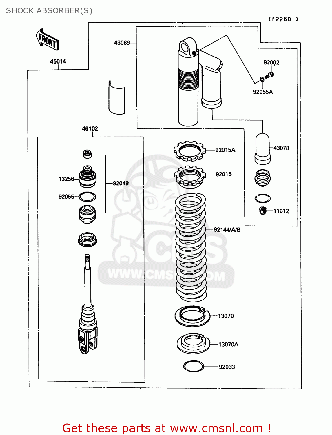 SHOCK ABSORBER(S) KX250-G1 1989 USA CANADA