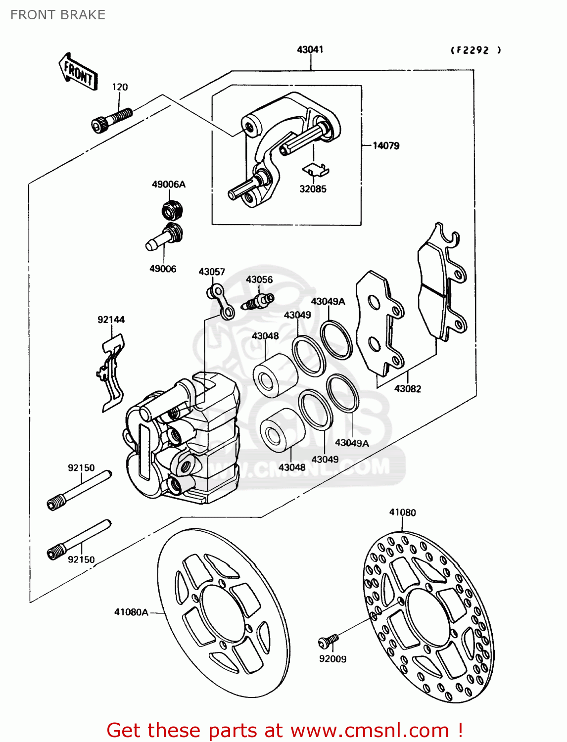 FRONT BRAKE KX250-G1 1989 USA CANADA