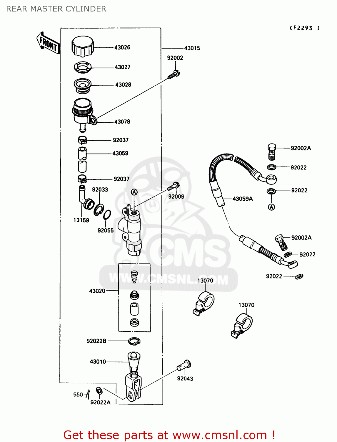 REAR MASTER CYLINDER KX250-G1 1989 USA CANADA