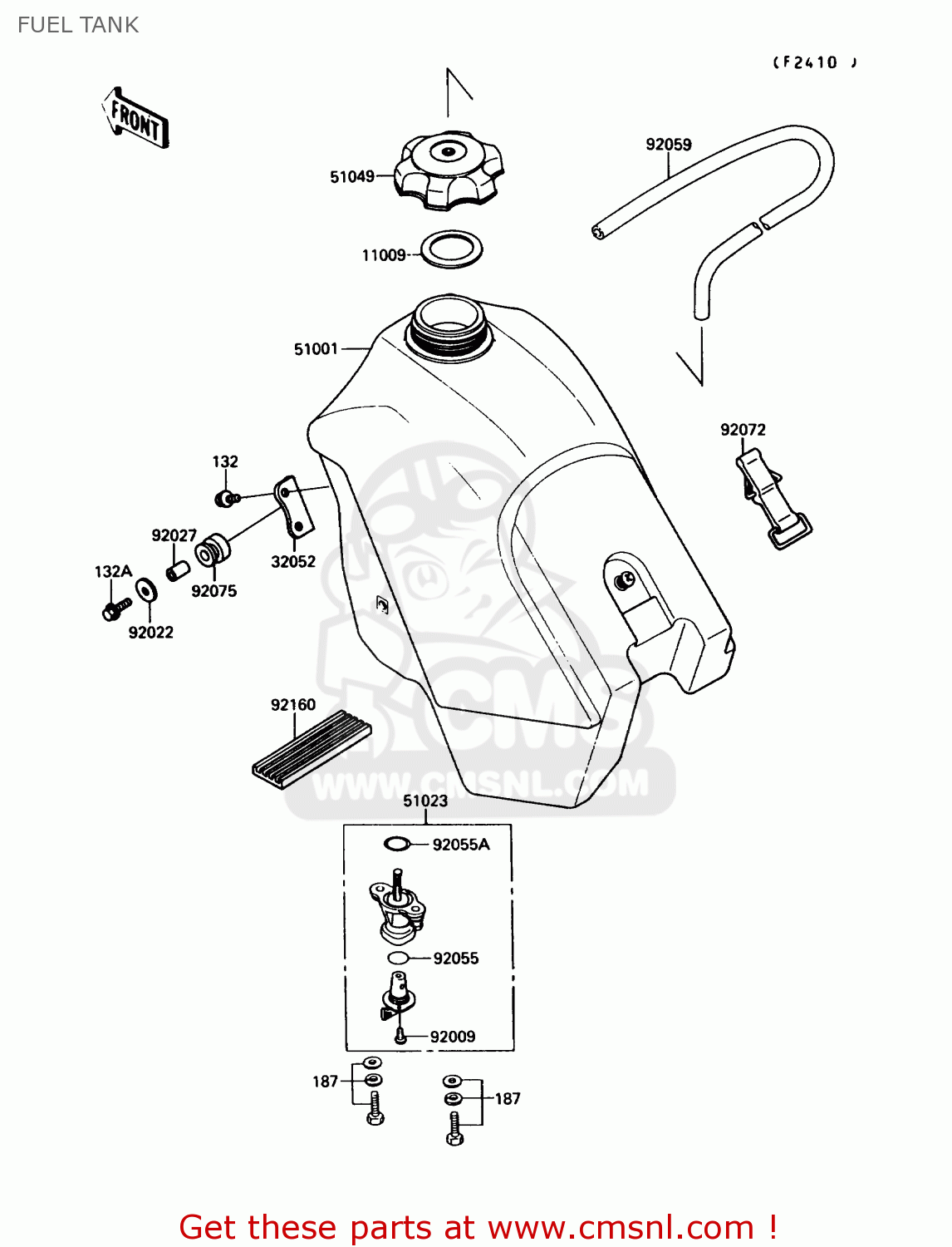 FUEL TANK KX250-G1 1989 USA CANADA