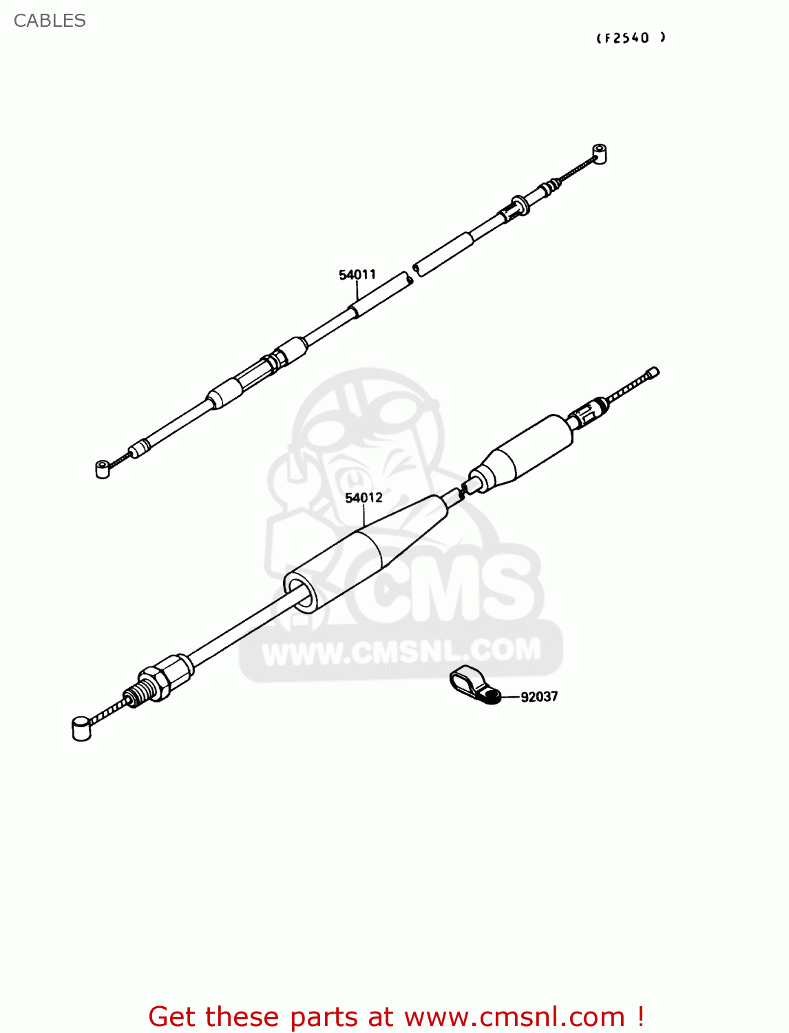 CABLES KX250-G1 1989 USA CANADA