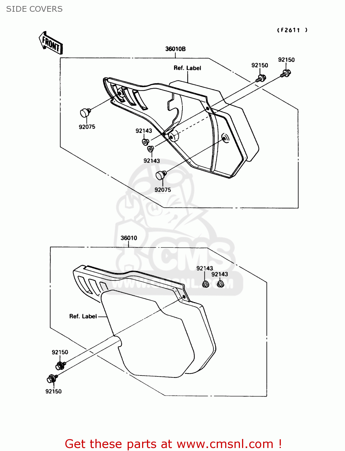 SIDE COVERS KX250-G1 1989 USA CANADA