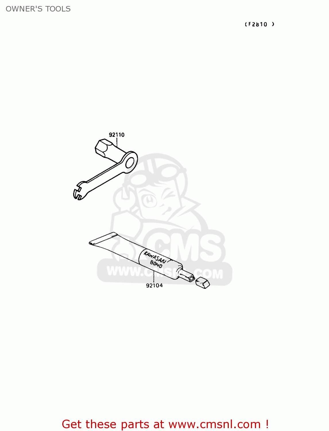 OWNER'S TOOLS KX250-G1 1989 USA CANADA