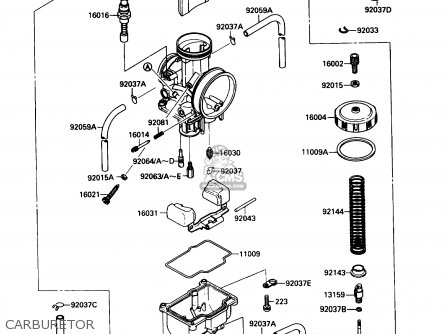 CARBURETOR - KX250-G1 1989 USA CANADA