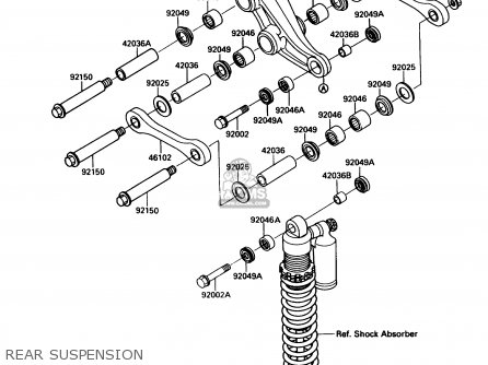 REAR SUSPENSION - KX250-G1 1989 USA CANADA