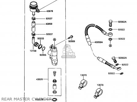REAR MASTER CYLINDER - KX250-G1 1989 USA CANADA