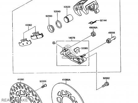 REAR BRAKE - KX250-G1 1989 USA CANADA