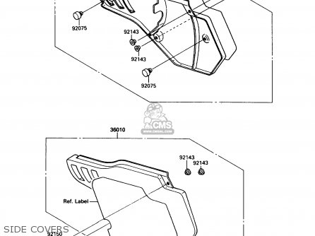 SIDE COVERS - KX250-G1 1989 USA CANADA