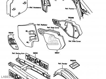 LABELS - KX250-G1 1989 USA CANADA