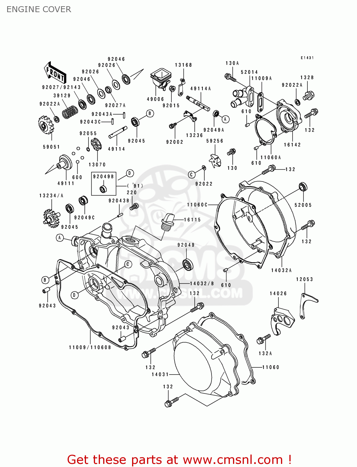 ENGINE COVER KX250-H1 1990 EUROPE UK AL AS