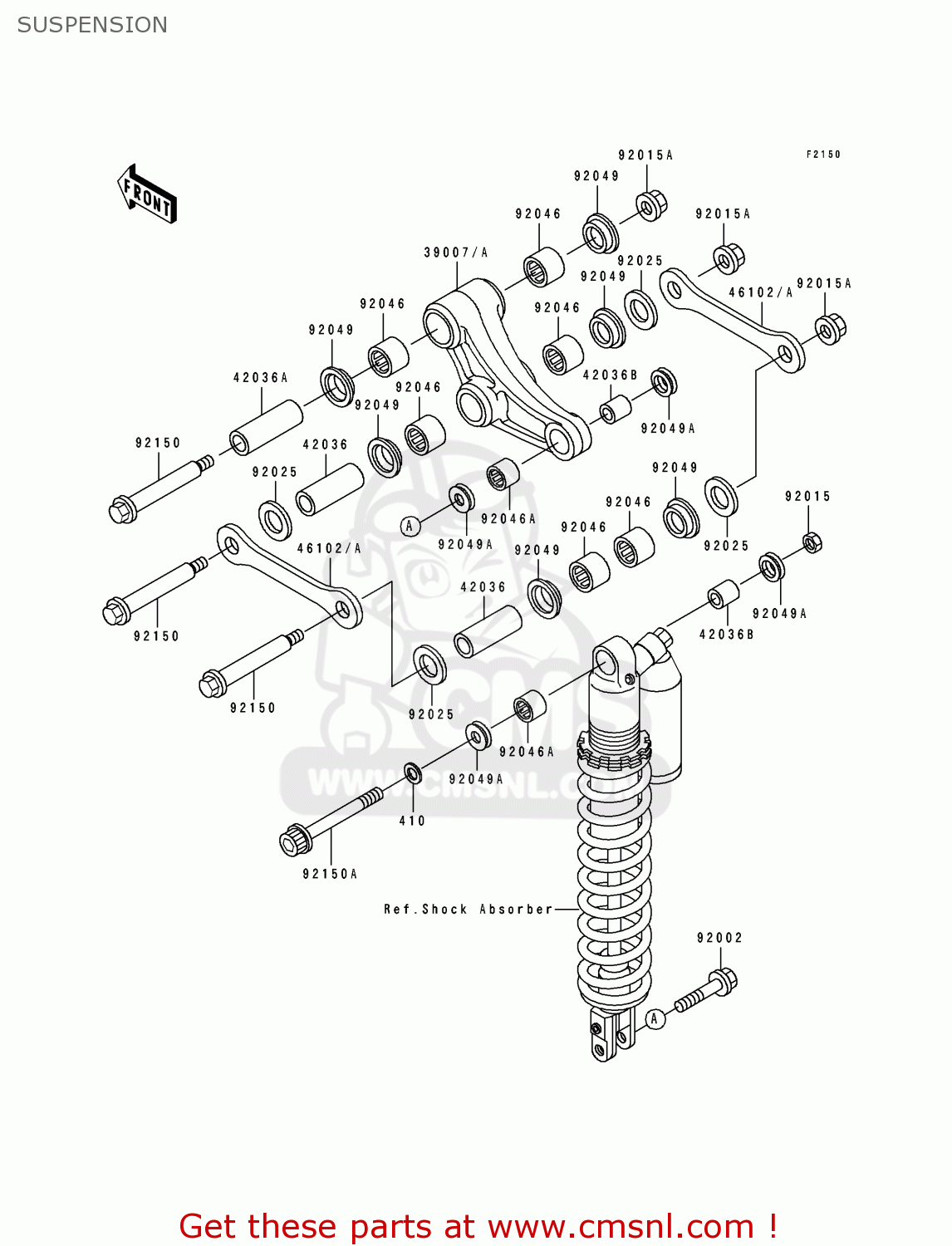 SUSPENSION KX250-H1 1990 USA CANADA
