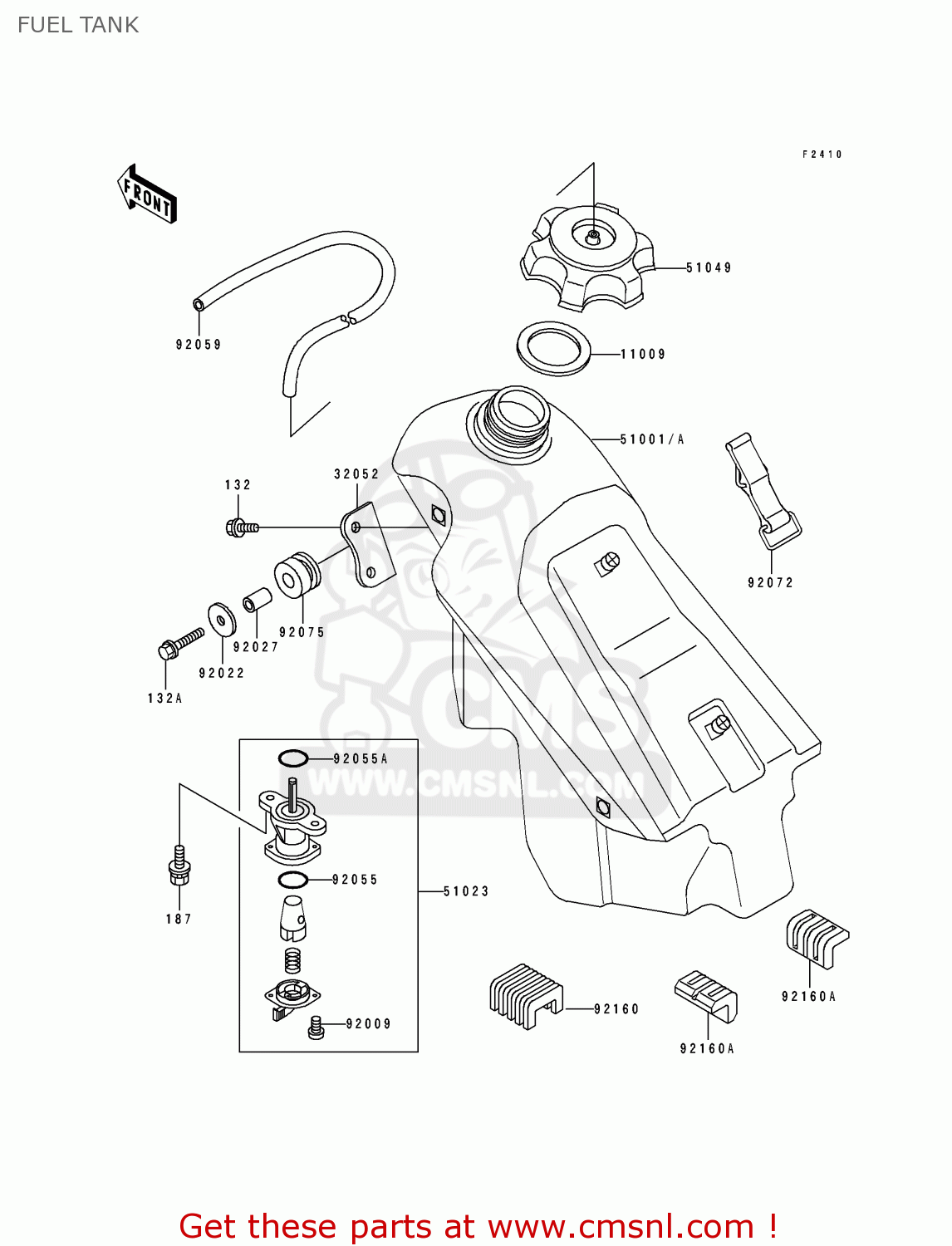 FUEL TANK KX250-H1 1990 USA CANADA