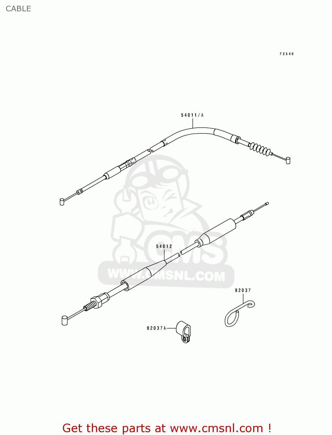 CABLE KX250-H1 1990 USA CANADA