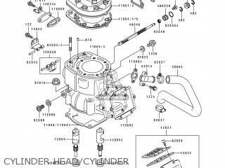 CYLINDER HEAD/CYLINDER - KX250-H1 1990 USA CANADA
