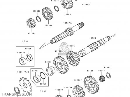 TRANSMISSION - KX250-H1 1990 USA CANADA