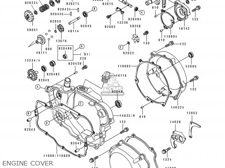 ENGINE COVER - KX250-H1 1990 USA CANADA