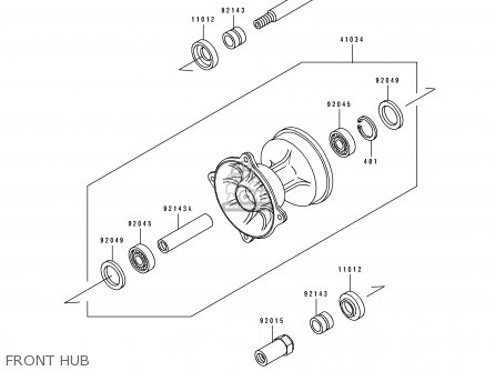 FRONT HUB - KX250-H1 1990 USA CANADA