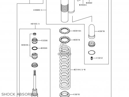 SHOCK ABSORBER - KX250-H1 1990 USA CANADA