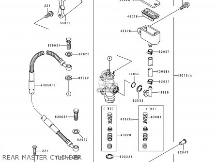 REAR MASTER CYLINDER - KX250-H1 1990 USA CANADA