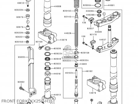 FRONT FORK(KX250-H1) - KX250-H1 1990 USA CANADA