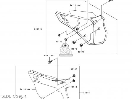 SIDE COVER - KX250-H1 1990 USA CANADA