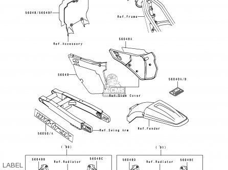 LABEL - KX250-H1 1990 USA CANADA