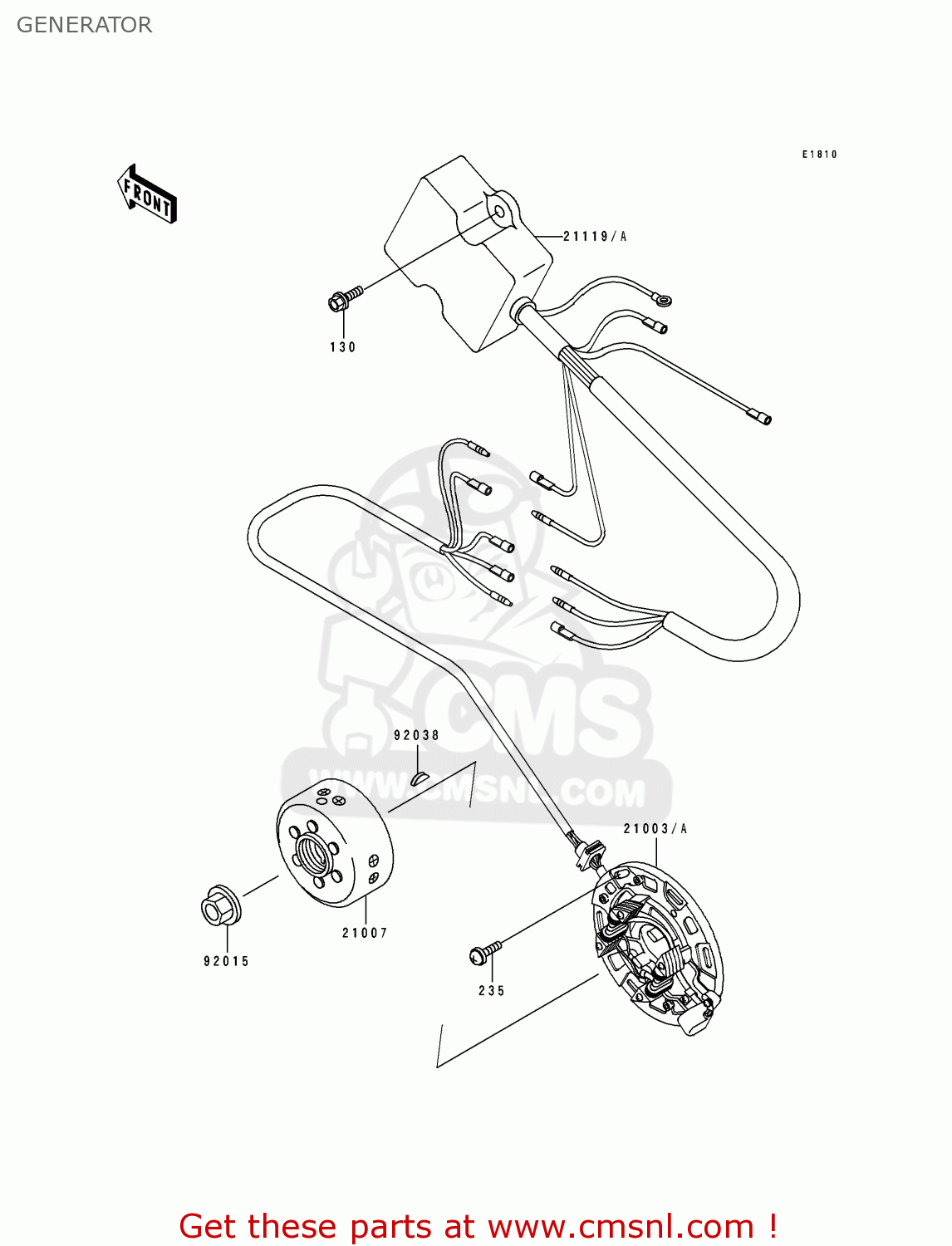 GENERATOR KX250-H2 1991 EUROPE UK AL AS