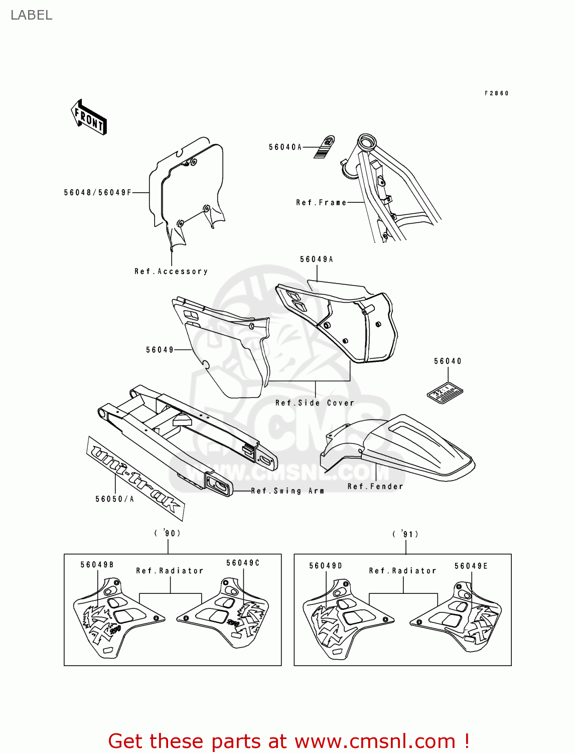 LABEL KX250-H2 1991 EUROPE UK AL AS