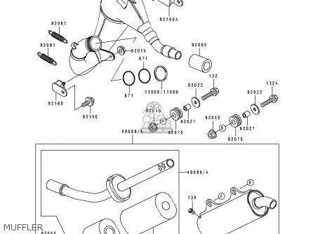 MUFFLER - KX250-H2 1991 EUROPE UK AL AS