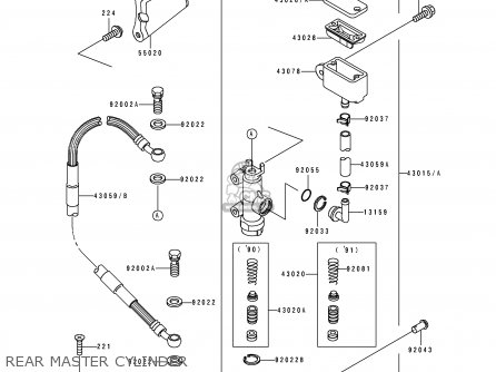 REAR MASTER CYLINDER - KX250-H2 1991 EUROPE UK AL AS