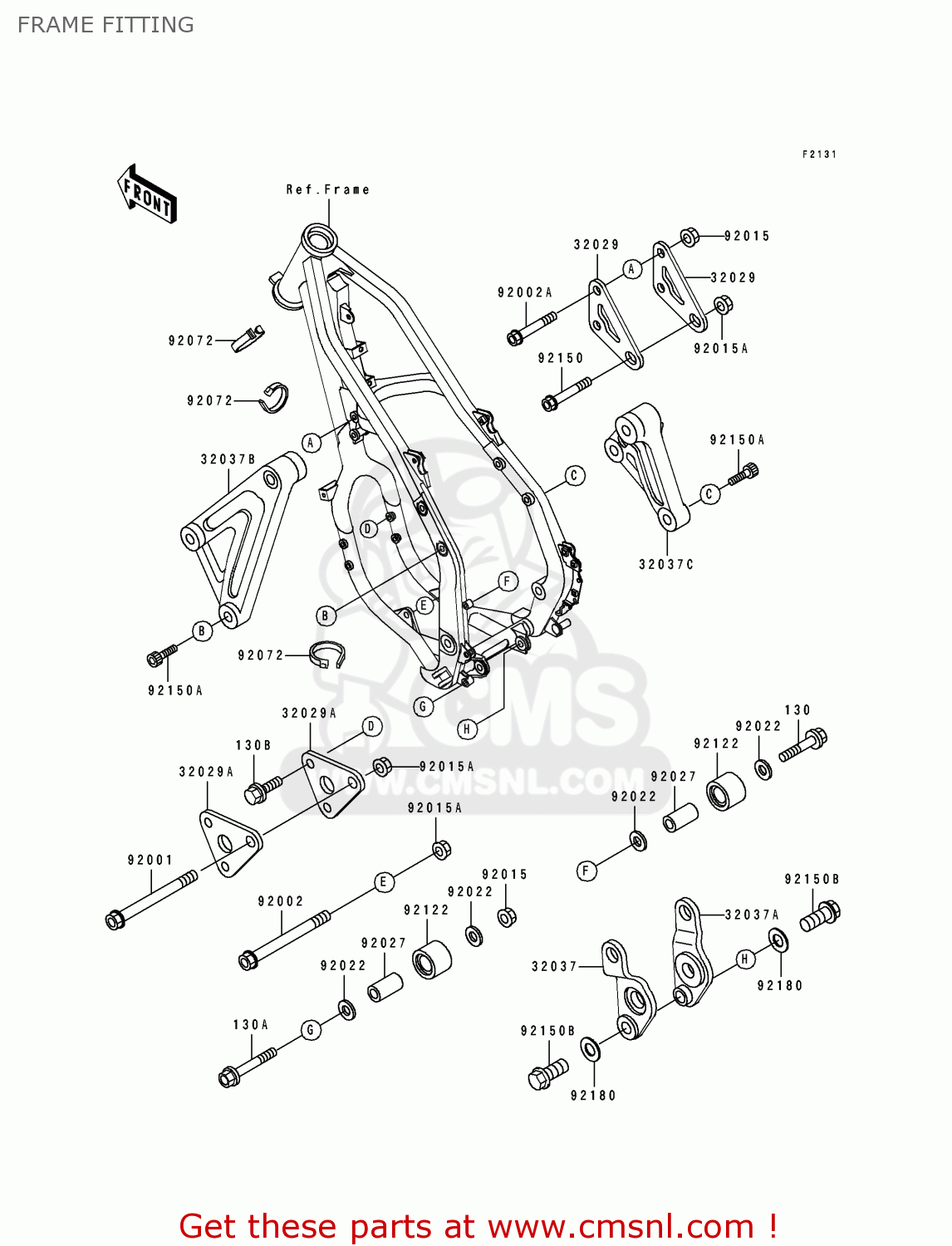 FRAME FITTING KX250-H2 1991 USA CANADA