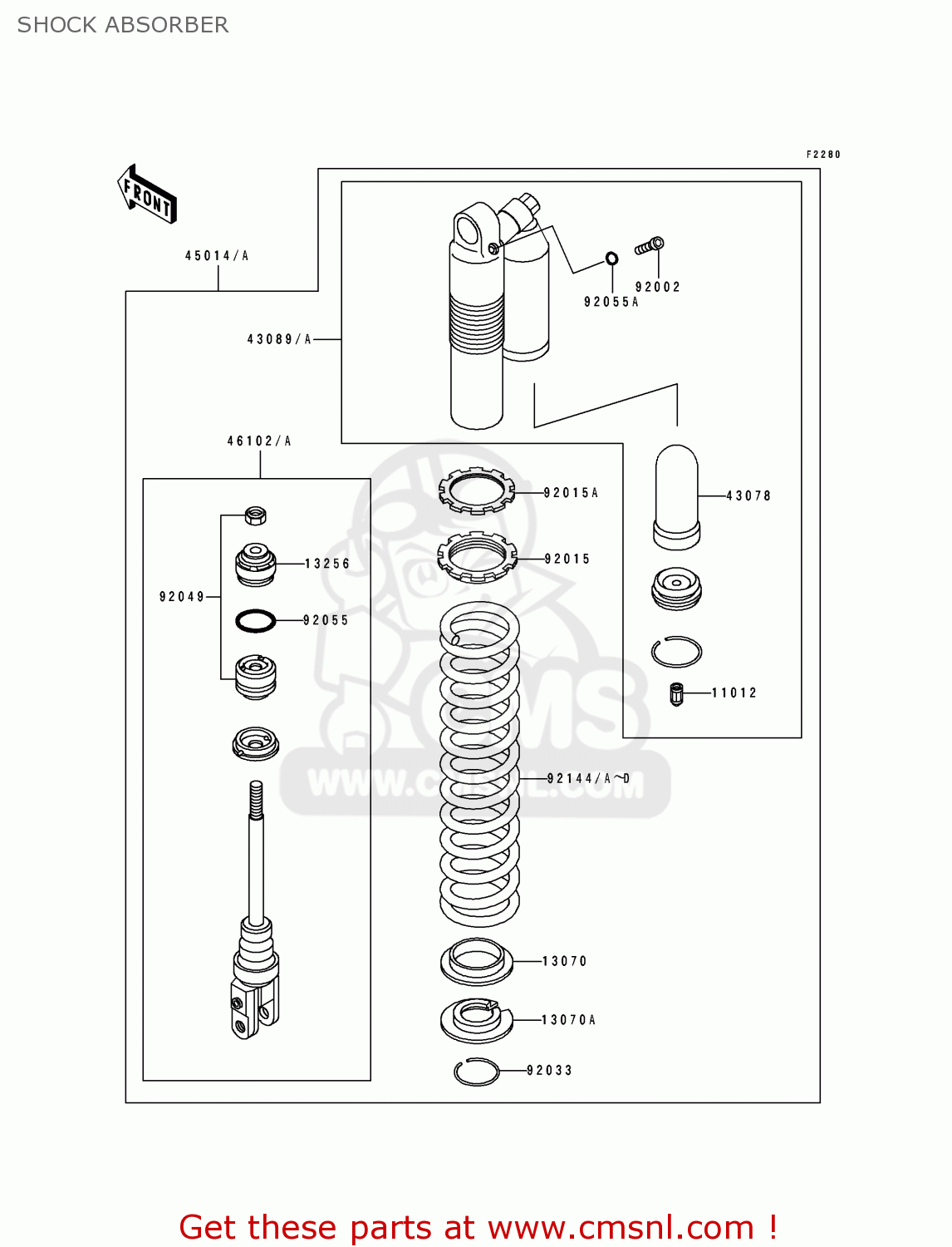 SHOCK ABSORBER KX250-H2 1991 USA CANADA