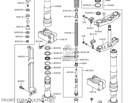 FRONT FORK(KX250-H2) - KX250-H2 1991 USA CANADA