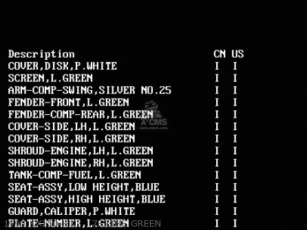 1990 KX250-H1     7F LIME GREEN - KX250-H2 1991 USA CANADA