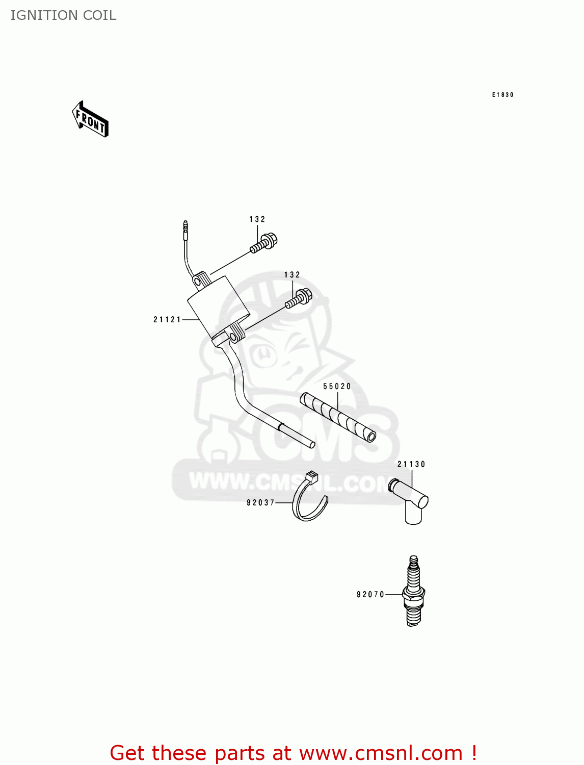 IGNITION COIL KX250-J1 1992 EUROPE AS