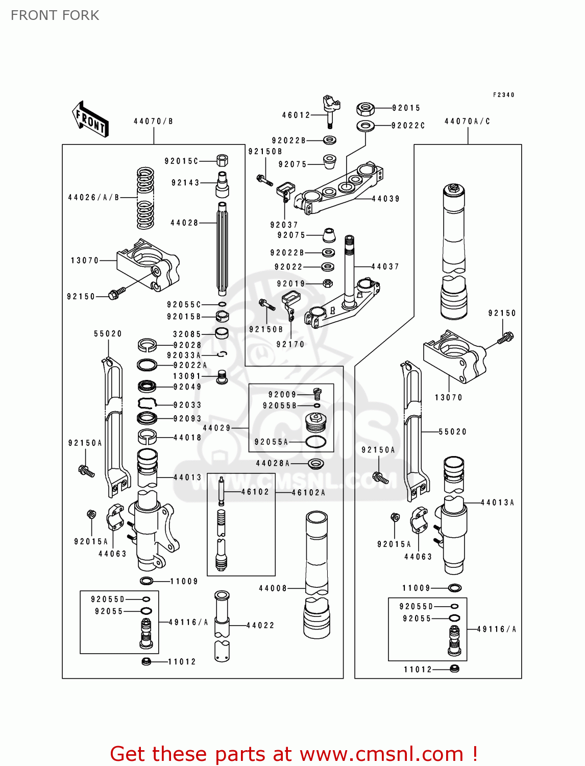 FRONT FORK KX250-J1 1992 EUROPE AS