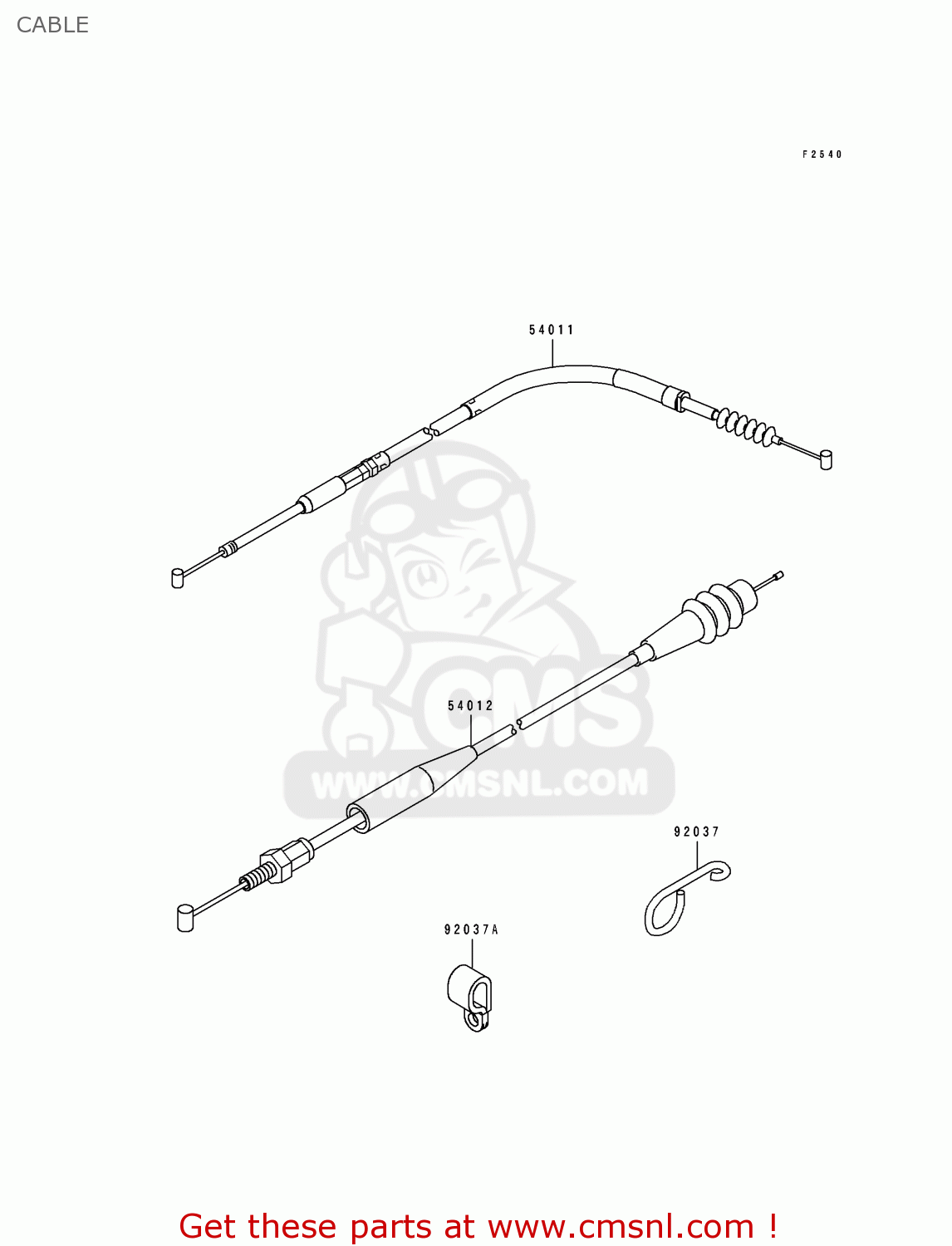 CABLE KX250-J1 1992 EUROPE AS