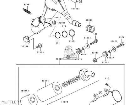 MUFFLER - KX250-J1 1992 EUROPE AS