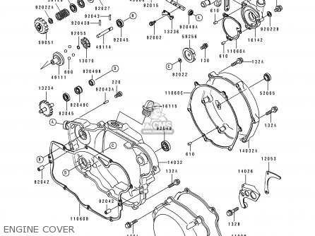 ENGINE COVER - KX250-J1 1992 EUROPE AS