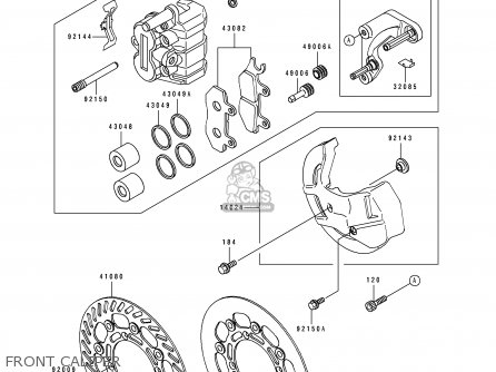 FRONT CALIPER - KX250-J1 1992 EUROPE AS
