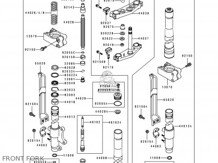 FRONT FORK - KX250-J1 1992 EUROPE AS